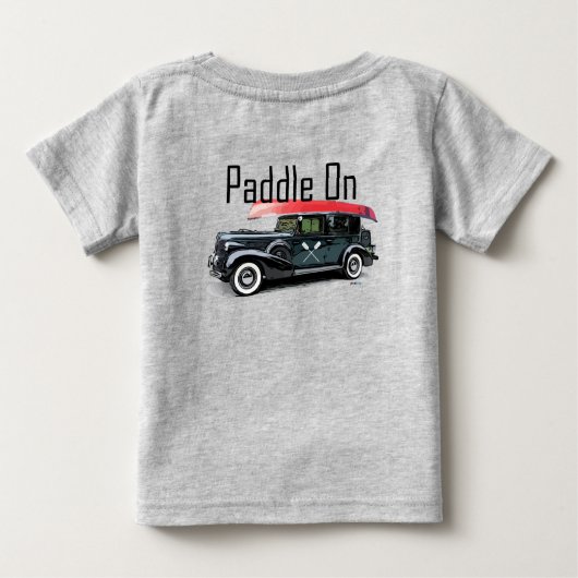 パドルオンクラシック車デザイン-ベビー素晴らしジャージーT- ベビーTシャツ (裏面)