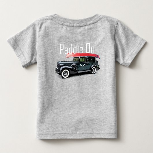 パドルオンクラシック車デザイン-ベビー素晴らしジャージーT- ベビーTシャツ (裏面)