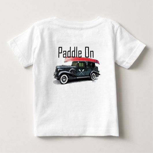 パドルオンクラシック車デザイン-ベビー素晴らしジャージーT- ベビーTシャツ (裏面)