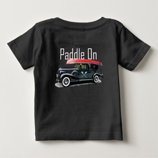 パドルオンクラシック車デザイン-ベビー素晴らしジャージーT- ベビーTシャツ (裏面)