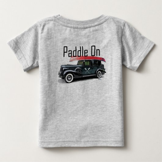パドルオンクラシック車デザイン-ベビー素晴らしジャージーT- ベビーTシャツ (裏面)
