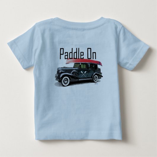 パドルオンクラシック車デザイン-ベビー素晴らしジャージーT- ベビーTシャツ (裏面)