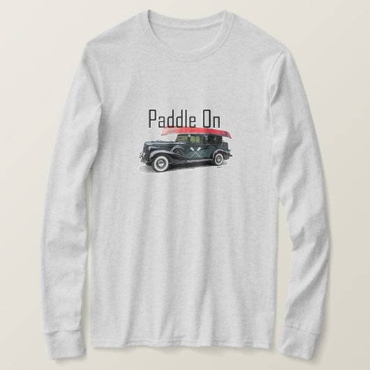 パドルオンクラシック車デザイン – 基本長袖T Tシャツ (デザイン正面)