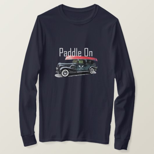 パドルオンクラシック車デザイン – 基本長袖T Tシャツ (デザイン正面)