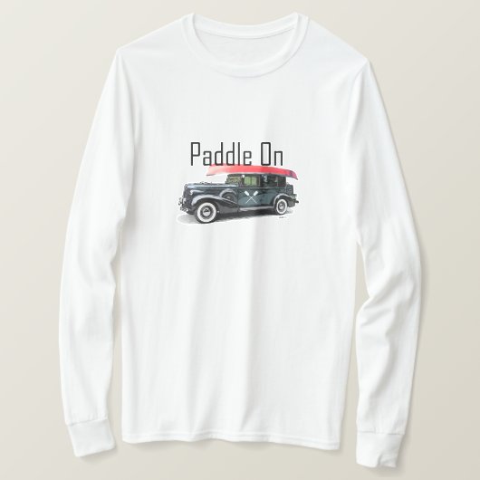 パドルオンクラシック車デザイン – 基本長袖T Tシャツ (デザイン正面)