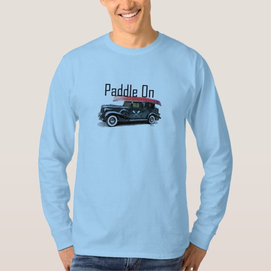 パドルオンクラシック車デザイン – 基本長袖T Tシャツ (正面)