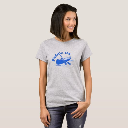 パドルオンデザイン – 女性の基本Tシャツ Tシャツ (正面フル)