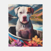 パドルピットブル：風光明媚な冒険 フリースブランケット (正面)