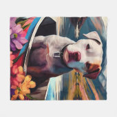 パドルピットブル：風光明媚な冒険 フリースブランケット (正面(横))