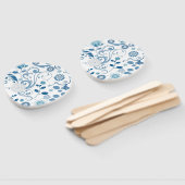 パドルファンブルーフローラ ハンドファン (組立なし)