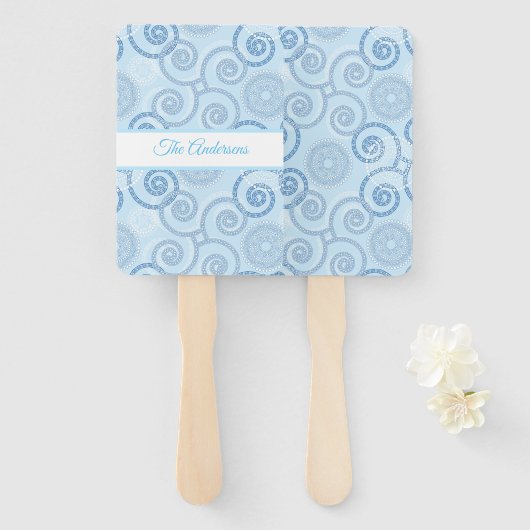 パドルファンブルー真珠ハンドファン ハンドファン (正面&裏面)