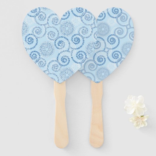 パドルファンブルー真珠 ハンドファン (正面&裏面)