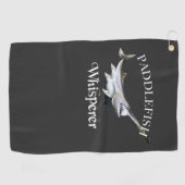 パドルフィッシュウィスパーラー暗い魚釣りタオル ゴルフタオル (横)