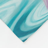 パドルボーディングベアーインアパステルカラーデザイン フリースブランケット (角)