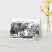 パドルボートオンマレーリバーヴィクトリアノサルジック カード (黄色い花)