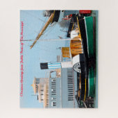 パドルボートミシシッピ。クリスマスの挨拶 ジグソーパズル (縦)