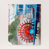 パドルボートミシシッピ。クリスマスの挨拶 ジグソーパズル (縦)