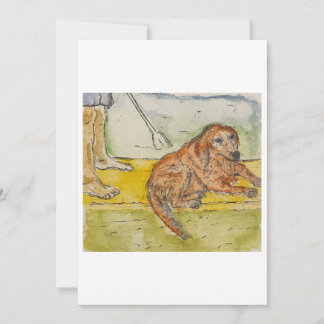 パドルボードの犬のグリーティングカード 招待状