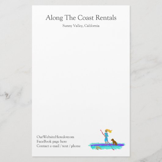 パドルボードウォータースポーツレンタル営業所 便箋 (正面)