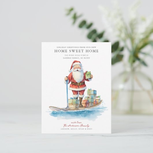 パドルボードサンタクリスマスムービングアナウンス 案内ポストカード (スタンド正面)