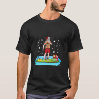 パドルボードハワイアンクリスマスサンタクロースメレ Tシャツ