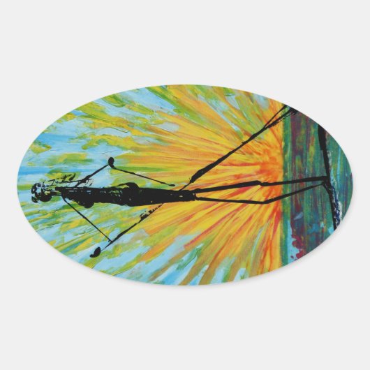 パドルボード 楕円形シール (正面)