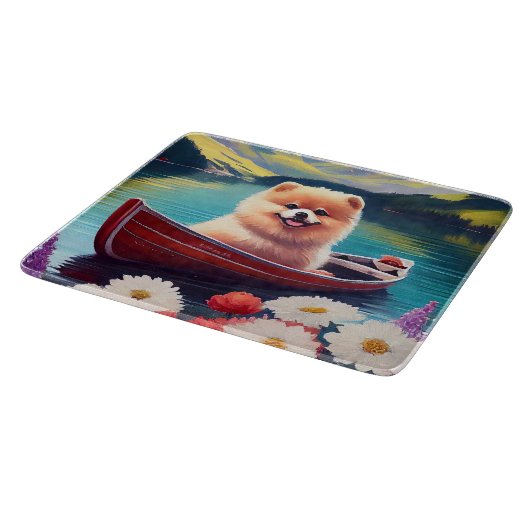 パドルポメラニア犬：風光明媚な冒険 カッティングボード (角)