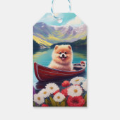 パドルポメラニア犬:風光明媚な冒険 ギフトタグ (裏面)