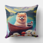 パドルポメラニア犬：風光明媚な冒険 クッション (裏面)