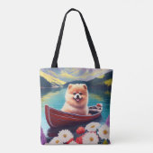 パドルポメラニア犬：風光明媚な冒険 トートバッグ (裏面)