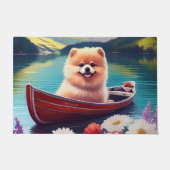 パドルポメラニア犬：風光明媚な冒険 ドアマット (正面)