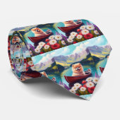 パドルポメラニア犬：風光明媚な冒険 ネクタイ (ロール)