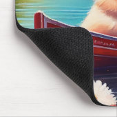 パドルポメラニア犬：風光明媚な冒険 マウスパッド (コーナー)