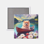 パドルポメラニア犬：風光明媚な冒険 マグネット (正面/裏面)