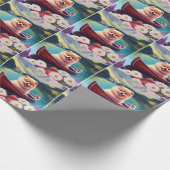 パドルポメラニア犬:風光明媚な冒険 ラッピングペーパー (角)