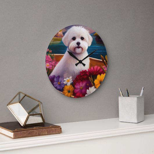パドルマルチーズ：風光明媚な冒険 ラージ壁時計 (オフィス)