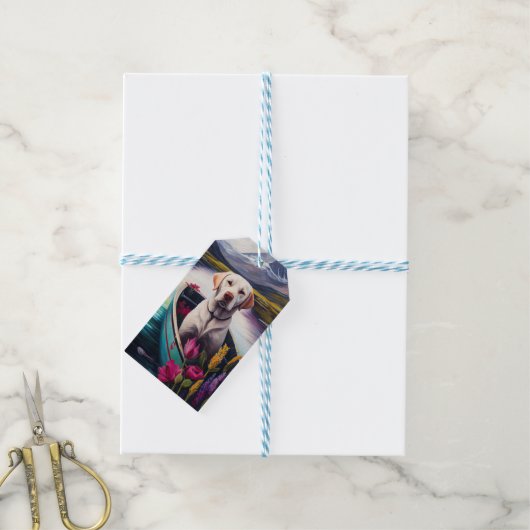 パドルラブラドール:風光明媚な冒険 ギフトタグ (より糸付き)