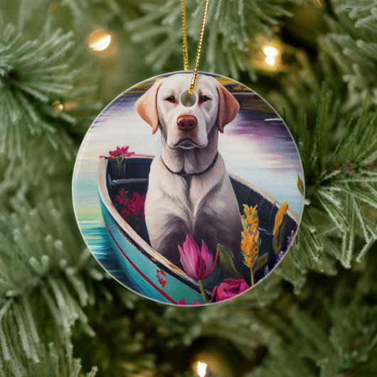 パドルラブラドール:風光明媚な冒険 セラミックオーナメント (ツリー)