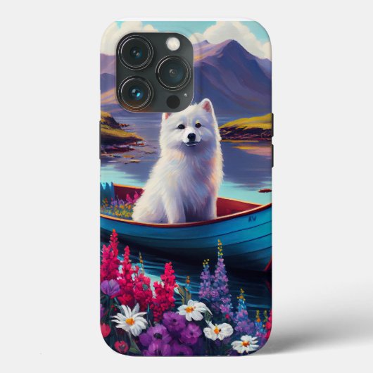 パドル上のアメリカン・エスキモー・ドッグ: 景色の良い冒険 Case-Mate iPhoneケース (裏面)
