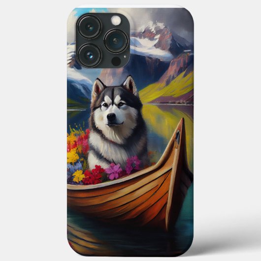 パドル上のアラスカン・マラミュート：情景豊かな冒険 Case-Mate iPhoneケース (裏面)