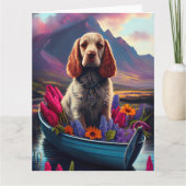 パドル上のコッカースパニエル犬:風光明媚な冒険 カード (正面)