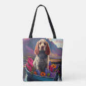 パドル上のコッカースパニエル犬：風光明媚な冒険 トートバッグ (裏面)