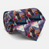 パドル上のコッカースパニエル犬:風光明媚な冒険 ネクタイ (ロール)