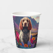 パドル上のコッカースパニエル犬：風光明媚な冒険 紙コップ (正面)