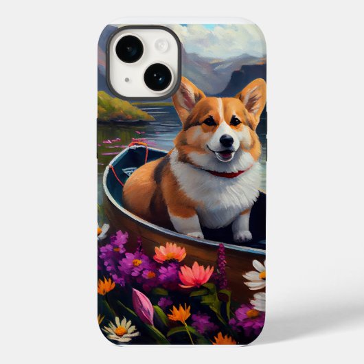 パドル上のコーギー:情景アドベンチャー Case-Mate iPhoneケース (裏面)