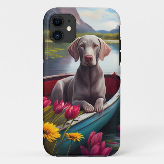 パドル上のワイマラナー:風光明媚な冒険 Case-Mate iPhoneケース (裏面)