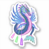 パドル付きピンク&ブルーウォータードラゴン シール (正面)
