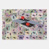 パドル付き卓球用テーブル，ギフトラップシート， ラッピングペーパーシート (正面3)