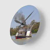 パドル汽船クルージングムレー川 ラウンド壁時計 (傾斜)