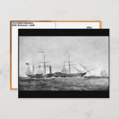 『パドル汽船』（1840年） ポストカード (正面/裏面)
